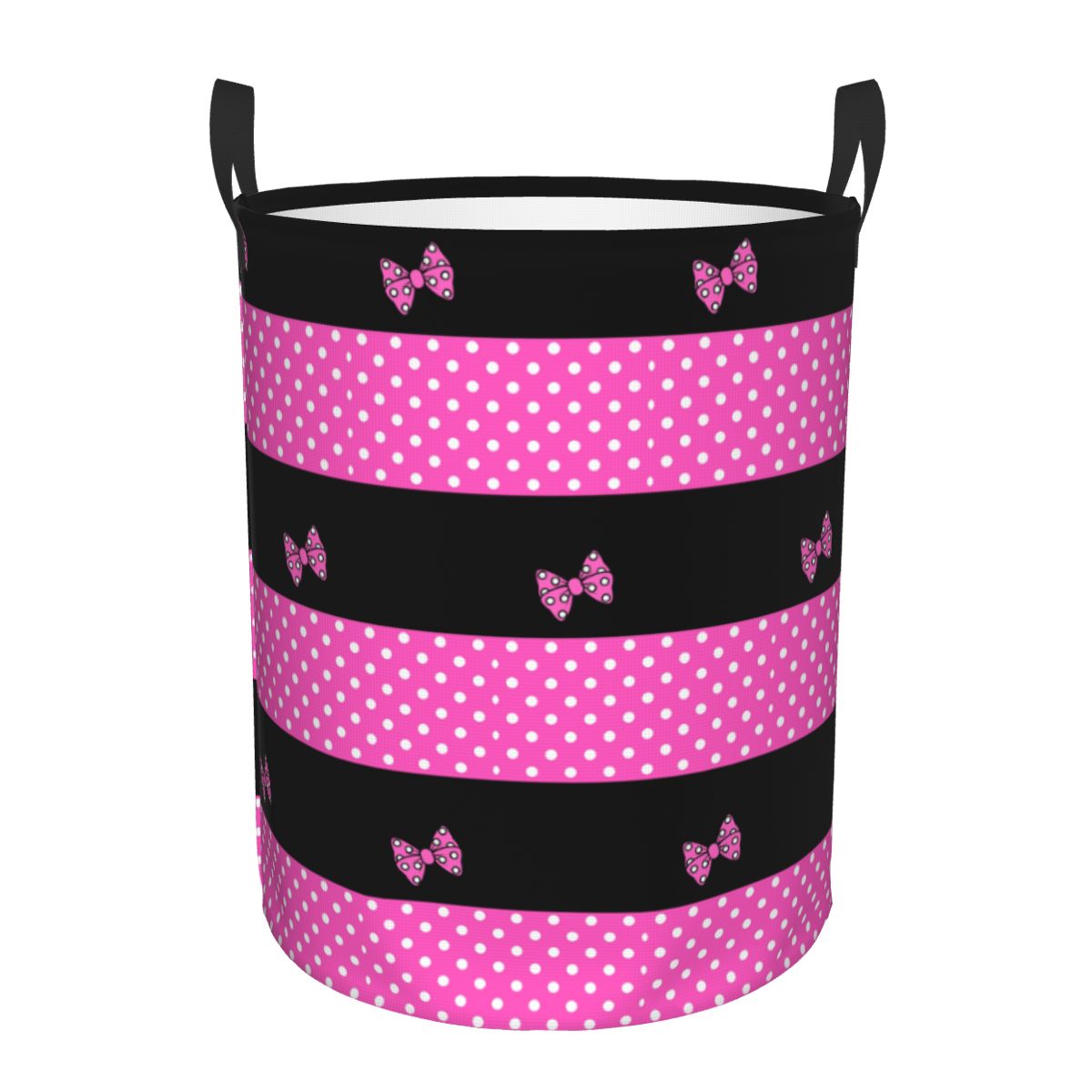 Baby Clothing Basket - Custom Pink Minnie Polkadots Laundry Basket
