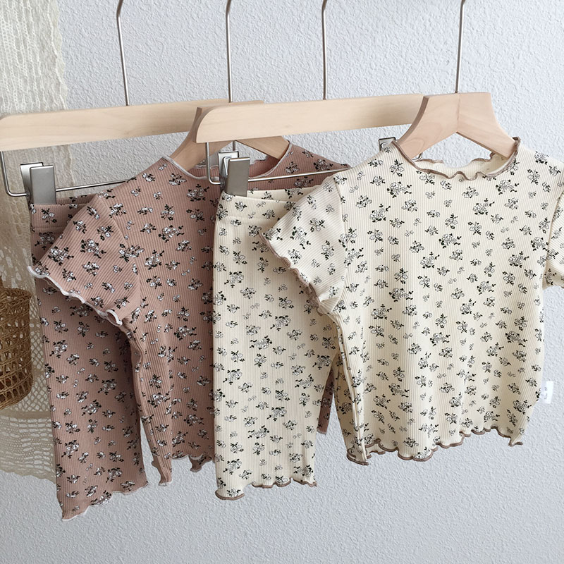 Baby Clothing Bundles - Summer New Style Girls' Short-Sleeved Floral
