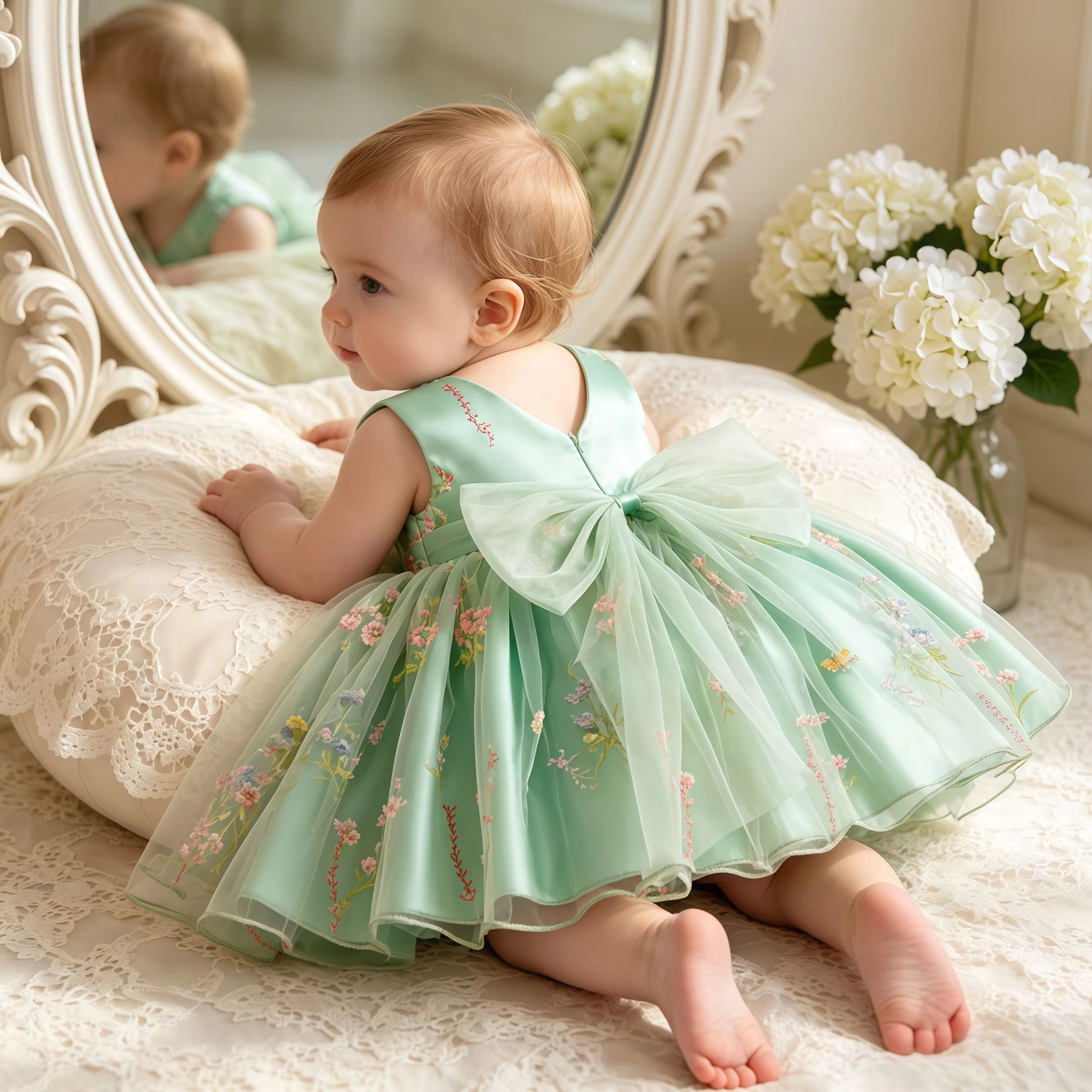 Baby Z Clothing - Baby Girls Butterfly 1st Birthday Flowers