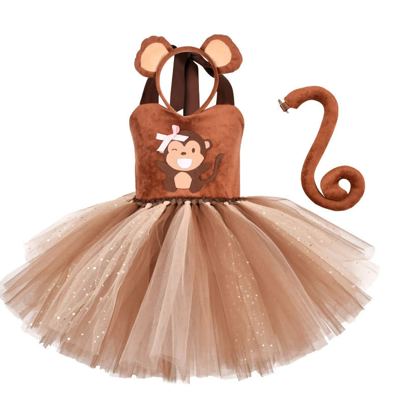 Baby Z Clothing - Brown Monkey Tutu Dress for Baby