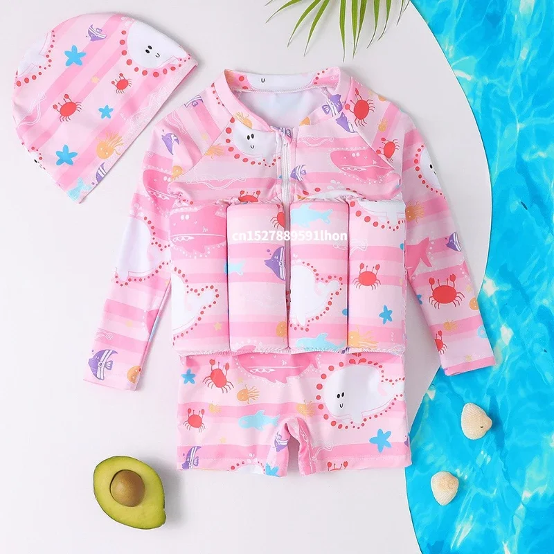 Baby Clothing Bundles - 1-6T Children's Buoyancy Swimsuit Cartoon Swimwear