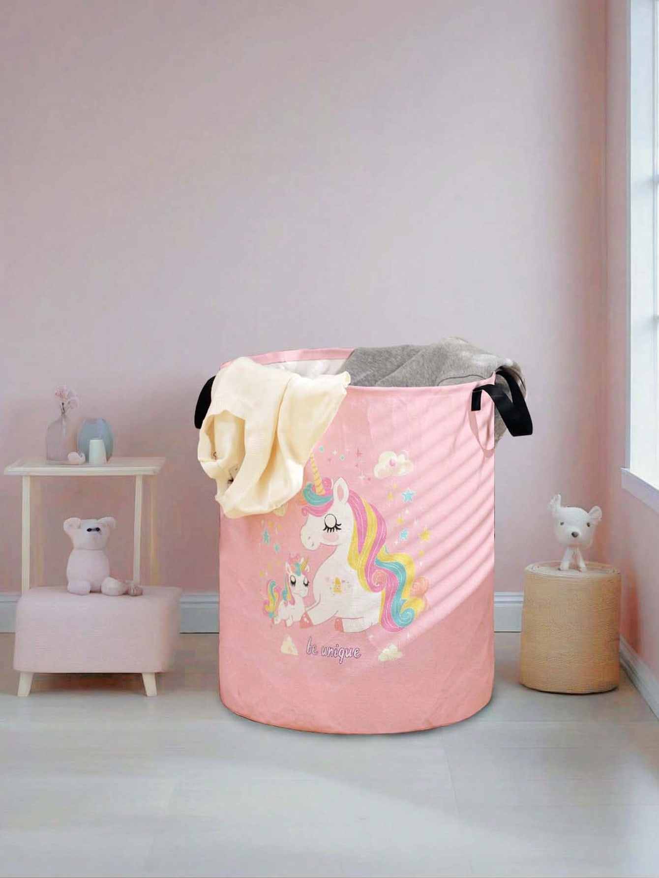 Unicorn laundry basket, foldab - Baby Clothing Basket recension och pris