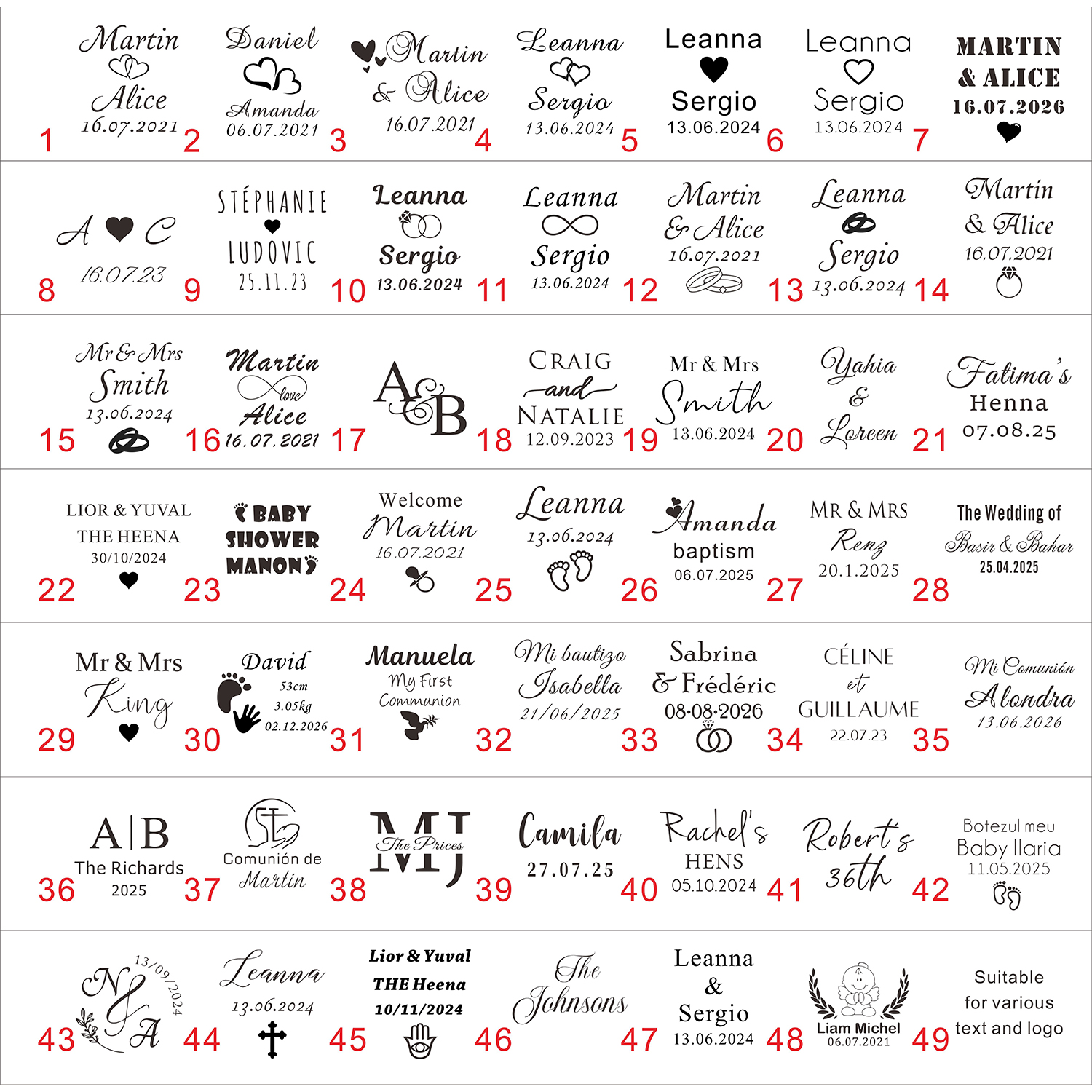 20/50/100 Personalized Acrylic - Baby Clothing Tags recension och pris