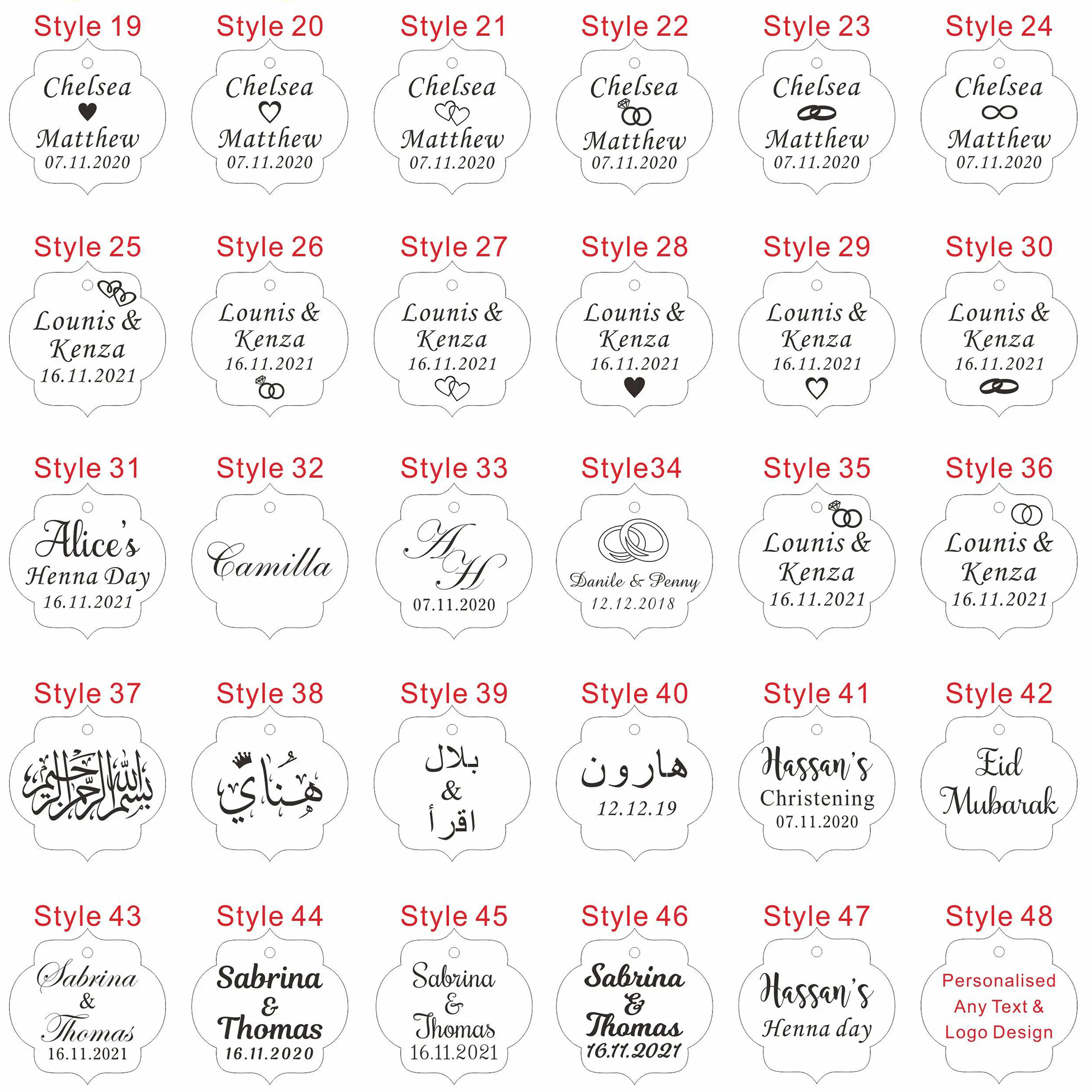 20/50/100Pcs Custom Wedding Pa - Baby Clothing Tags recension och pris