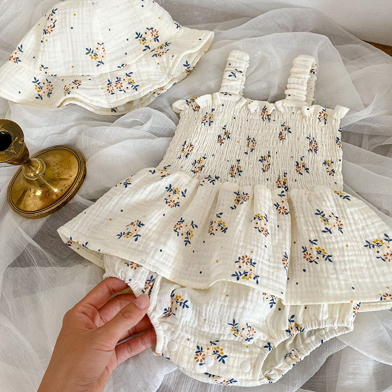 2PCS Summer Linen Floral Infan - Baby Z Clothing recension och pris