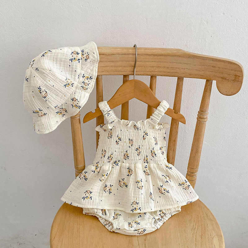 2PCS Summer Linen Floral Infan - Baby Z Clothing recension och pris