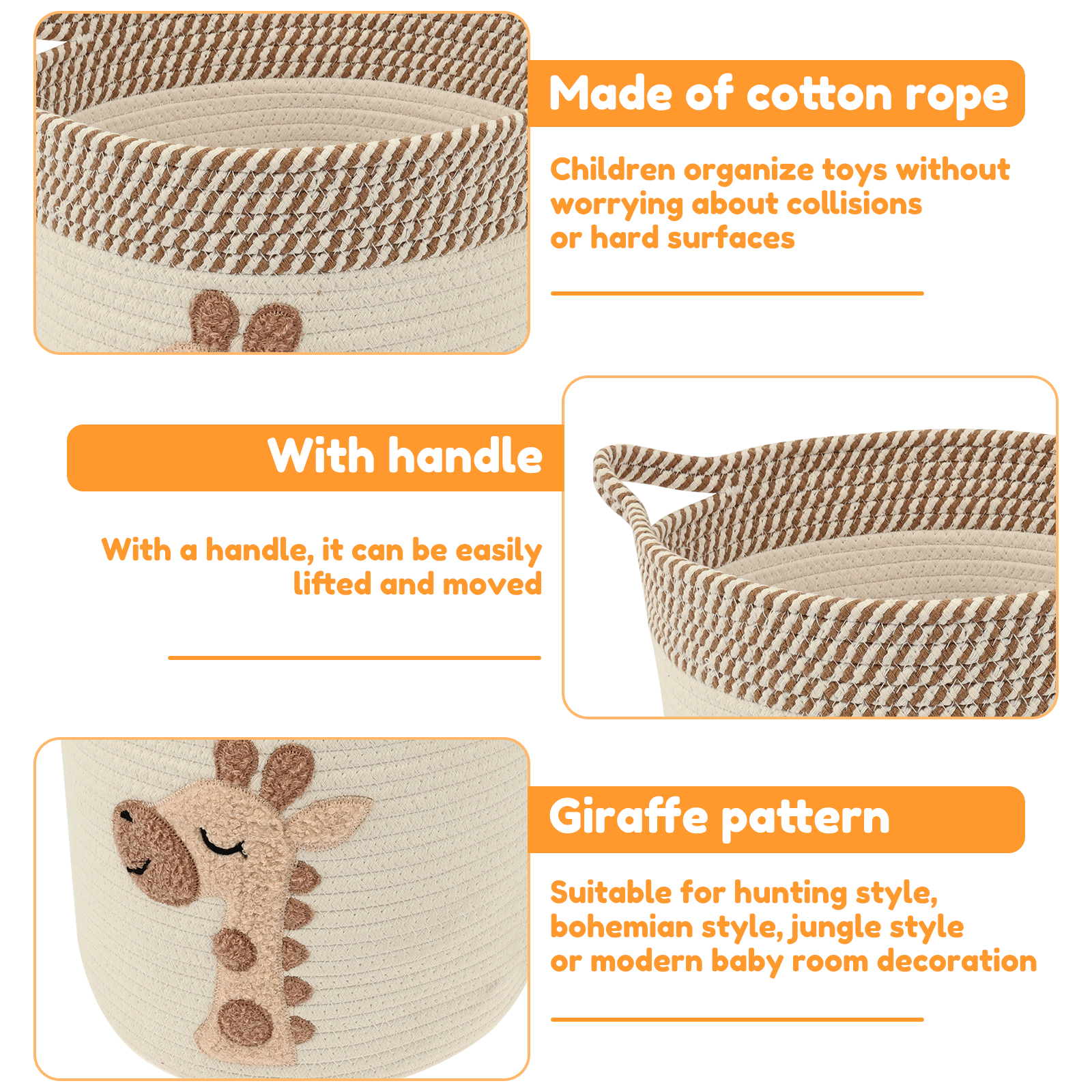 Cotton Rope Storage Basket Lar - Baby Clothing Basket recension och pris
