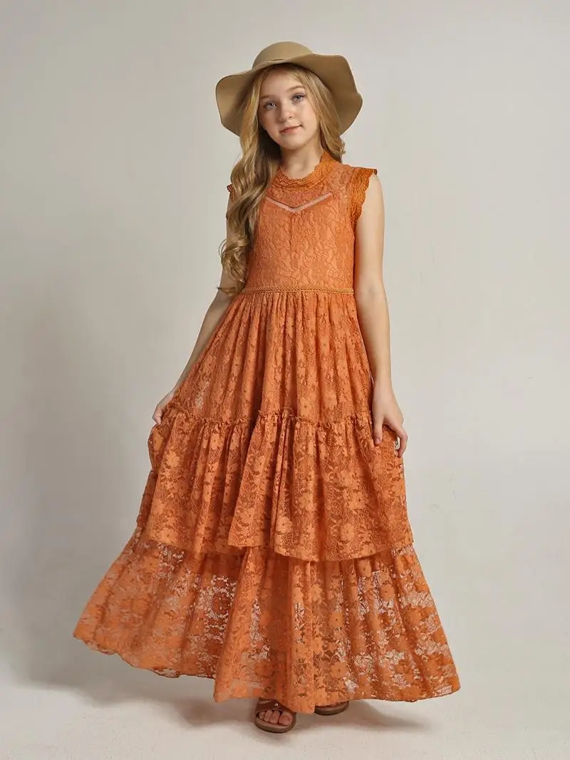 Girls Flower Dress Lace Cotton - Baby Z Clothing recension och pris