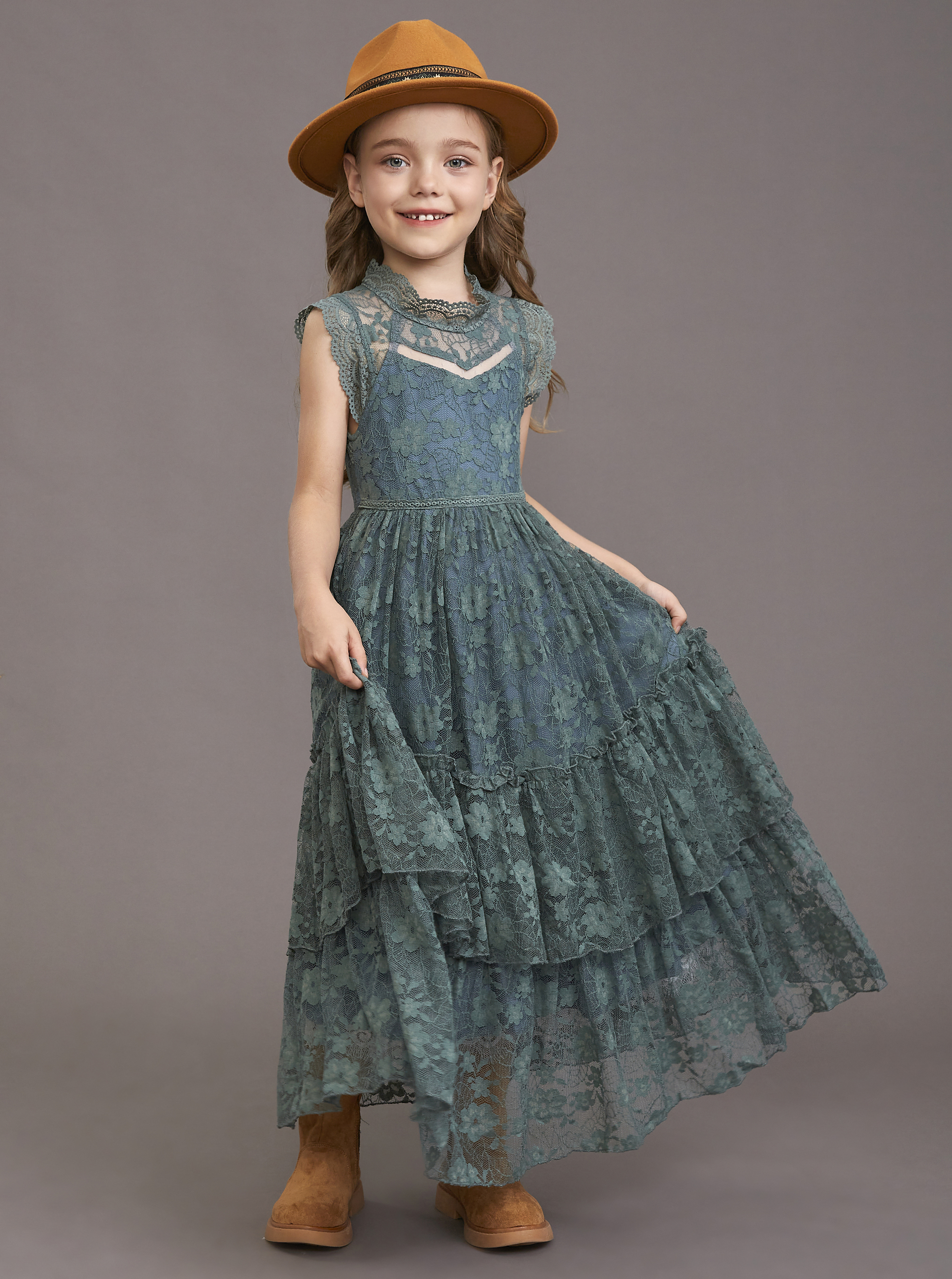 Girls Flower Dress Lace Cotton - Baby Z Clothing recension och pris
