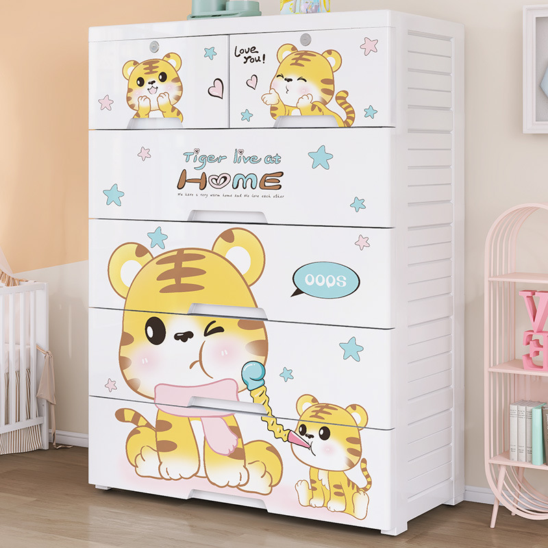 Thickened plastic five-bucket  - Baby Clothing Cupboard recension och pris