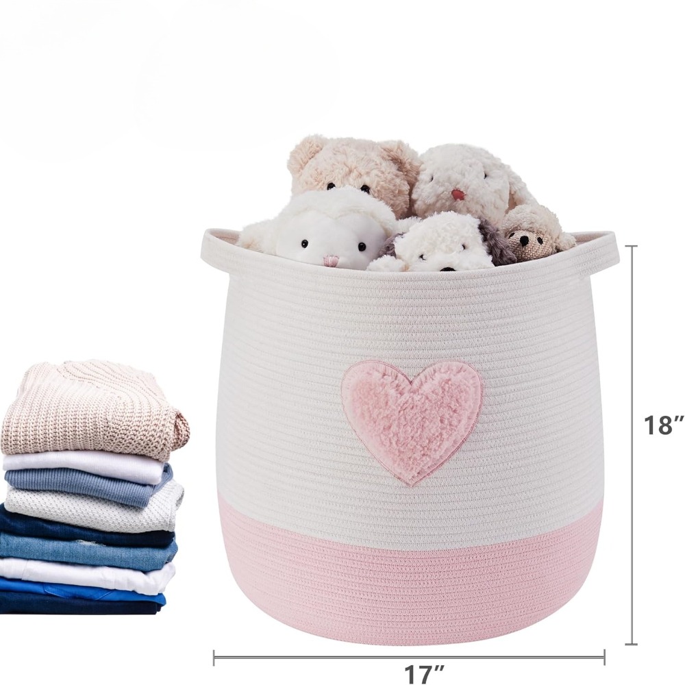 Pink Laundry Basket Hamper for - Baby Clothing Basket recension och pris