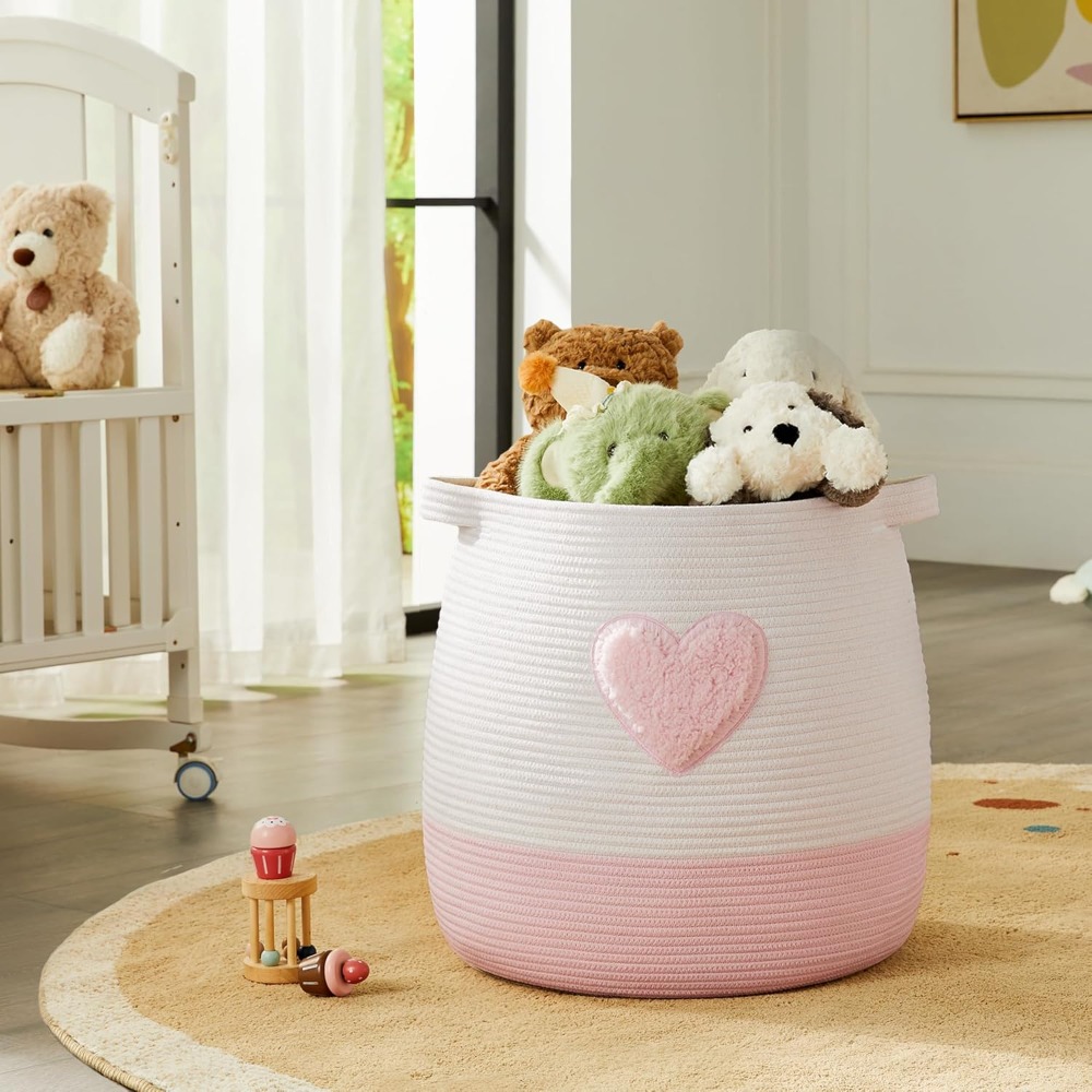 Pink Laundry Basket Hamper for - Baby Clothing Basket recension och pris