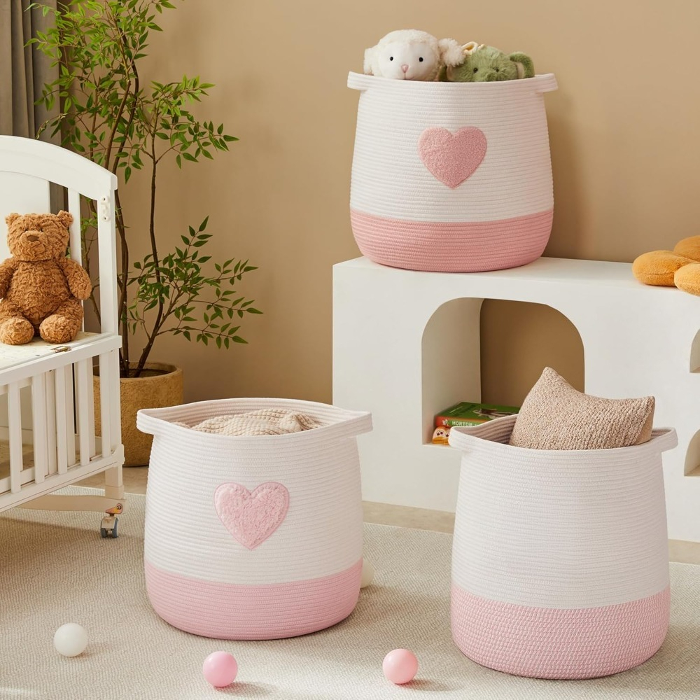 Pink Laundry Basket Hamper for - Baby Clothing Basket recension och pris