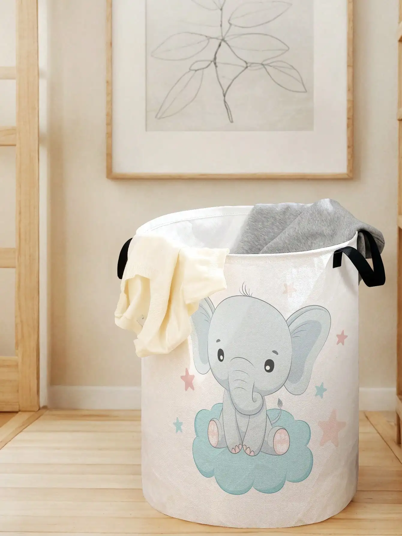 1pc Cute Elephant Pattern Fold - Baby Clothing Basket recension och pris