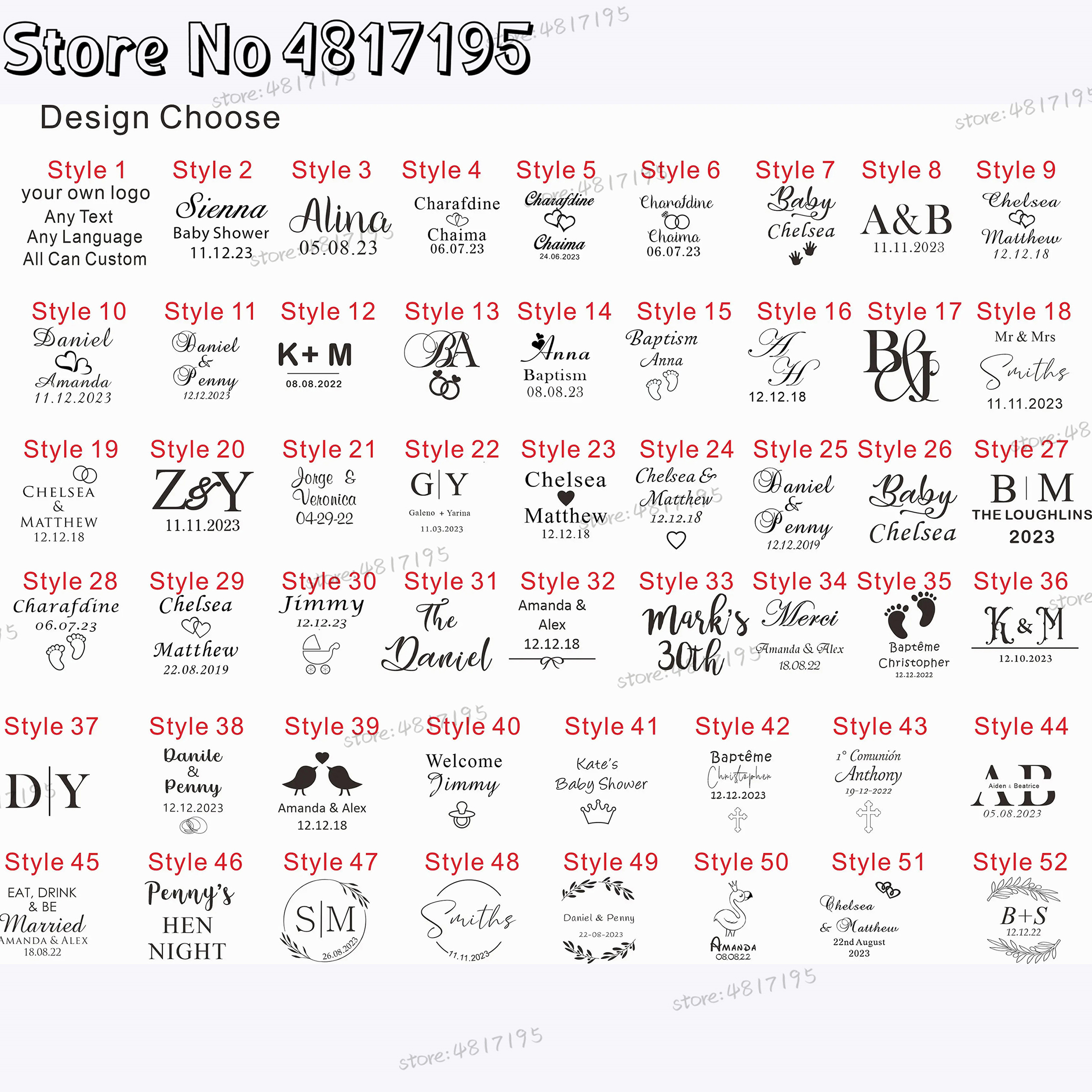 10 20 50Pcs Personalised Weddi - Baby Clothing Tags recension och pris