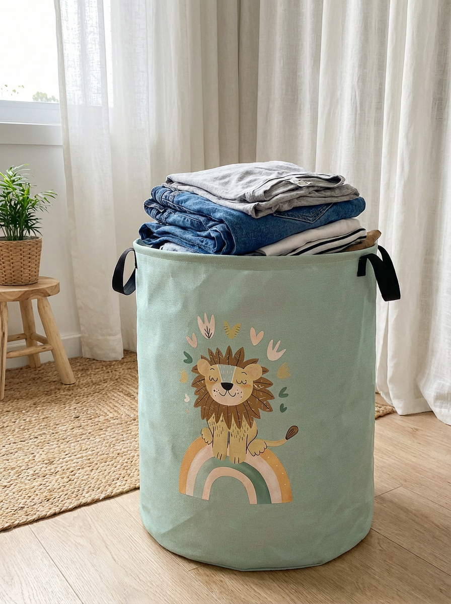 Little Lion Laundry Basket Fol - Baby Clothing Basket recension och pris
